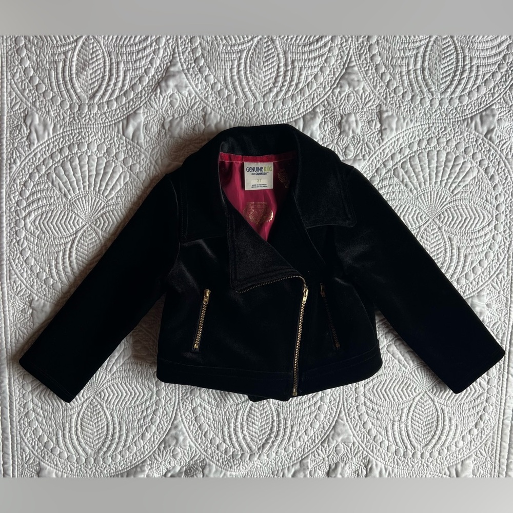 EUC OshKosh B'gosh Black Jacket with Gold Zippers